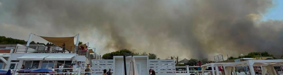 ..peschici incendio spiaggia